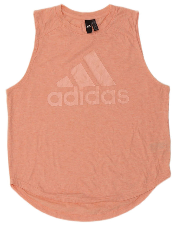 Adidas Débardeur graphique pour femme UK 16/18 Grand coton moucheté orange