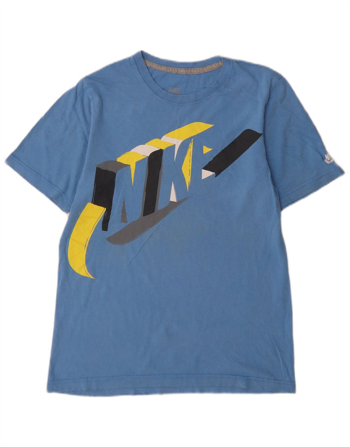 Nike Herre Slim Fit Grafisk T-Shirt Top Medium Blue