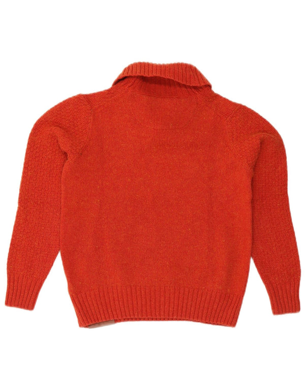 Massimo Dutti Maglione per Bambina con Collo a Scialle 9-10 Anni in Cotone Rosso