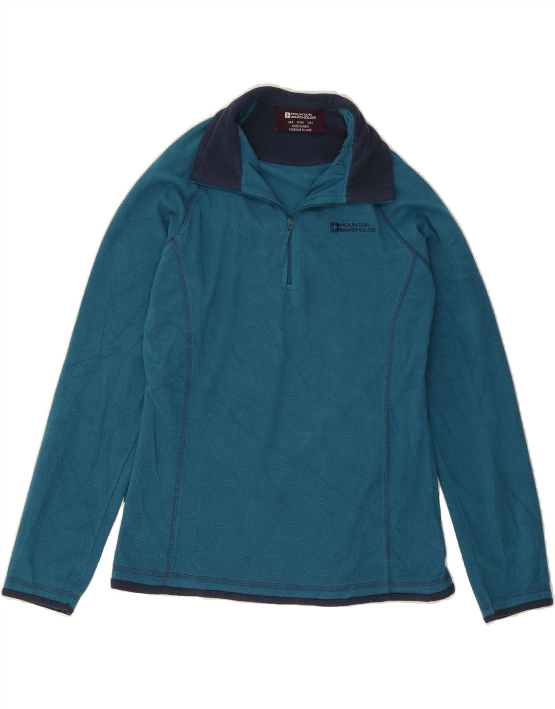 MOUNTAIN WAREHOUSE Womens Zip Neck Fleece Jumper UK 8 Small Blue Polyester Vintage Mountain Warehouse and Second-Hand Mountain Warehouse from Messina Hembry 