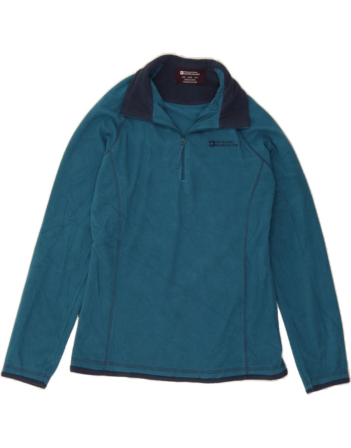 MOUNTAIN WAREHOUSE Womens Zip Neck Fleece Jumper UK 8 Small Blue Polyester Vintage Mountain Warehouse and Second-Hand Mountain Warehouse from Messina Hembry 