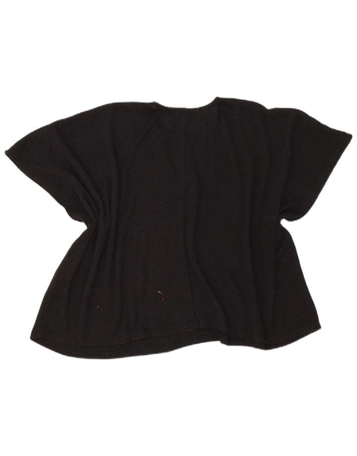 Zara Femme Poncho Blouse Top UK 14 Medium Noir Viscose