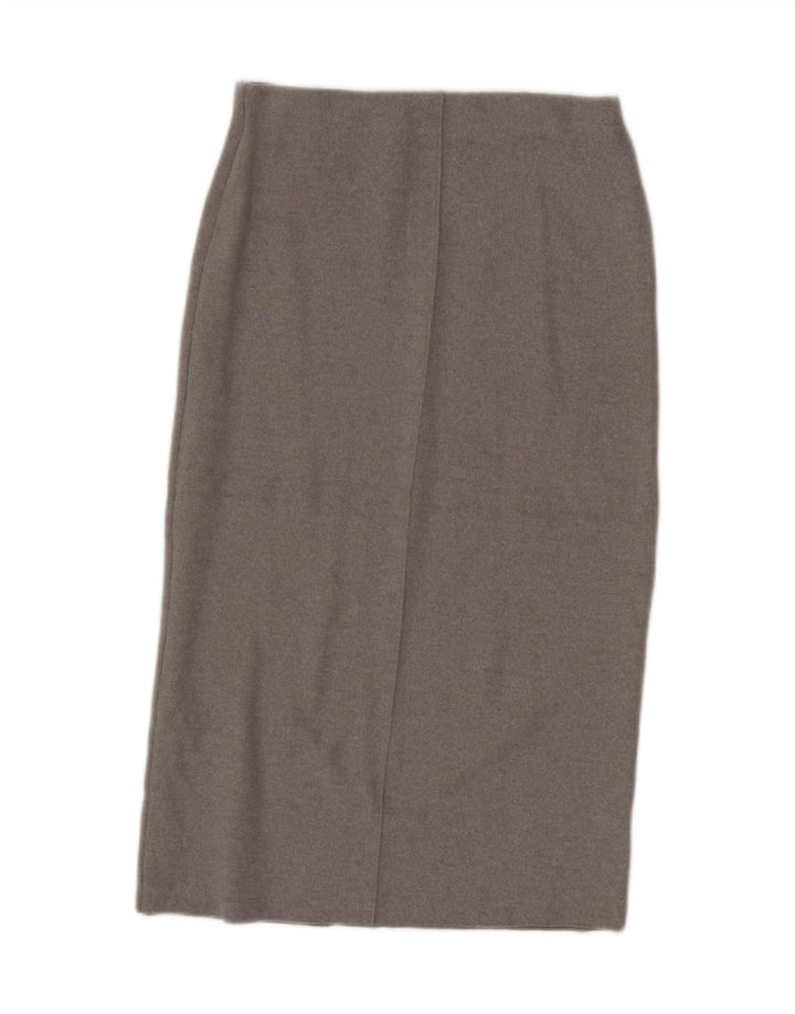 Gonna midi a vita alta da donna Zara media W28 poliestere grigio