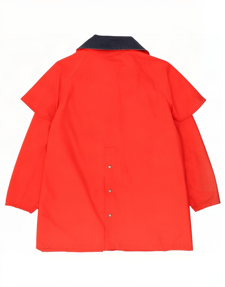 Puffa Damen Übergroßer Capelet-Mantel UK 18 XL Roter Colourblock-Polyester