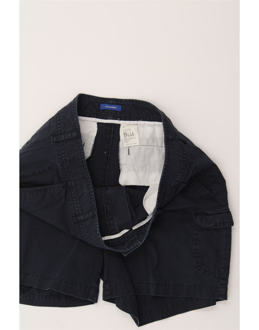 DOCKERS Womens Cargo Shorts US 12 Large W34 Navy Blue Cotton Vintage Dockers and Second-Hand Dockers from Messina Hembry 