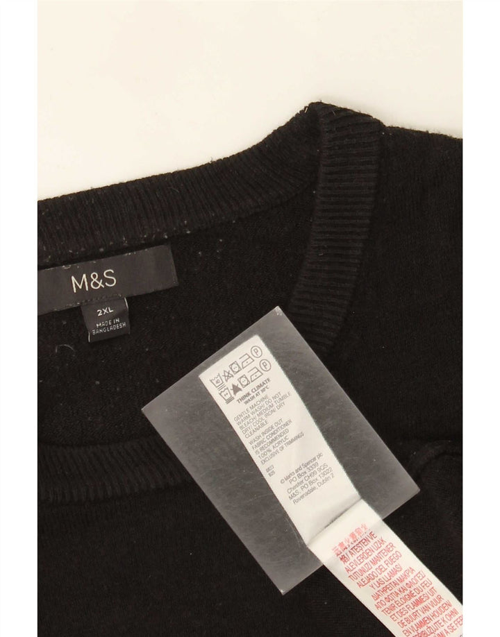 Marks & Spencer Herretrøje med rund hals 2XL sort akryl