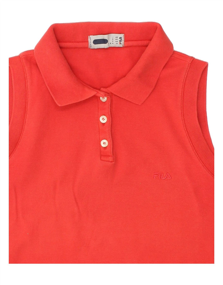 FILA Womens Sleeveless Polo Shirt IT 48 XL Red Vintage Fila and Second-Hand Fila from Messina Hembry 