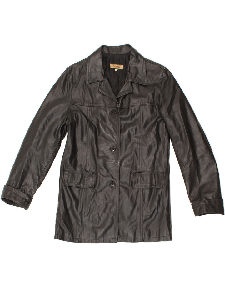 FERRONE Womens Leather Jacket UK 16 Large Black Leather Vintage Ferrone and Second-Hand Ferrone from Messina Hembry 