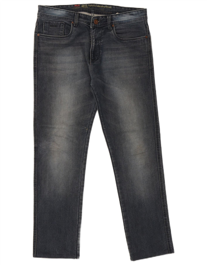 Wrangler Mens Straight Jeans W36 L30 Blue Cotton