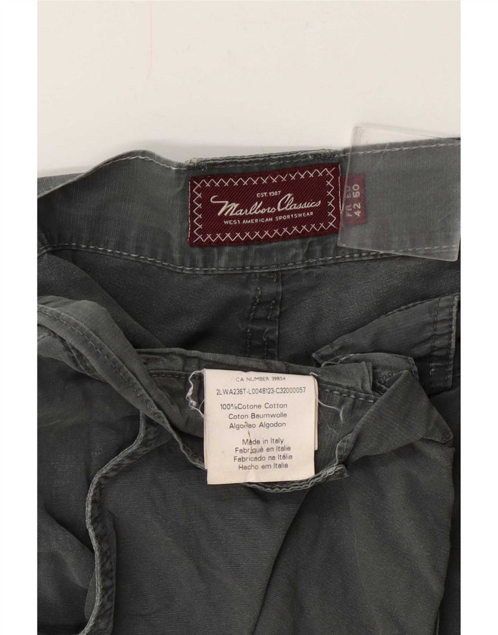 Shorts cargo masculino Marlboro Classics EU 50 grande W34 algodão cinza