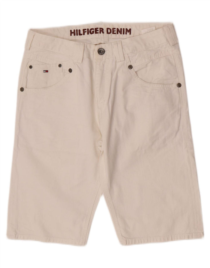 Tommy Hilfiger Herren Denim Shorts W32 Mittelweiße Baumwolle