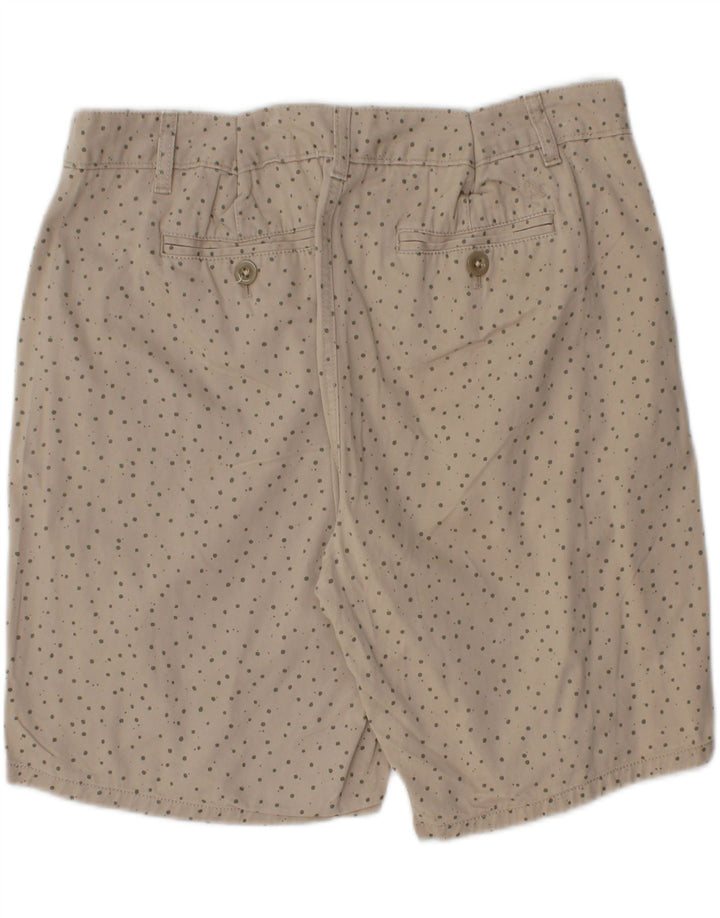 EDDIE BAUER Mens Chino Shorts W34 Large  Beige Spotted Cotton
