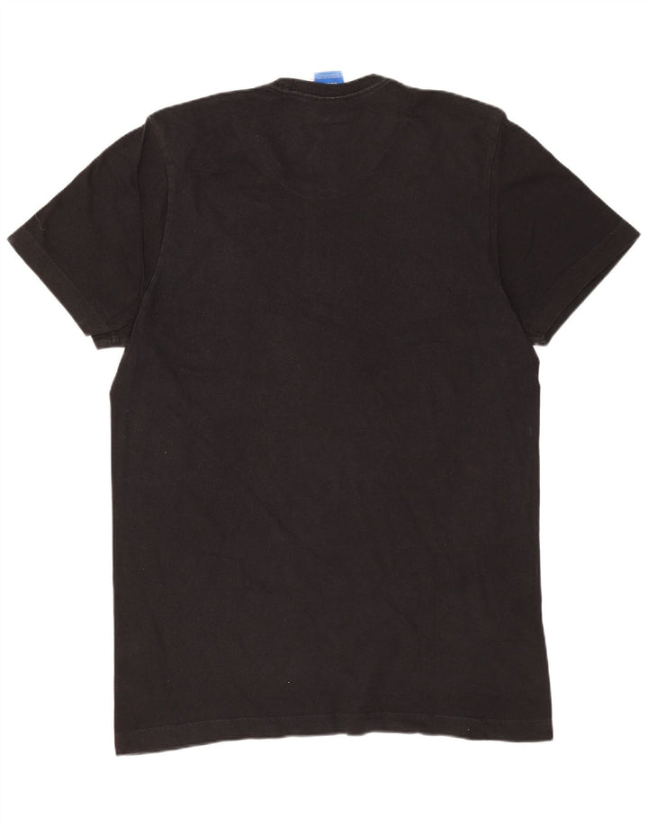 ADIDAS Mens Graphic T-Shirt Top Medium Black Cotton