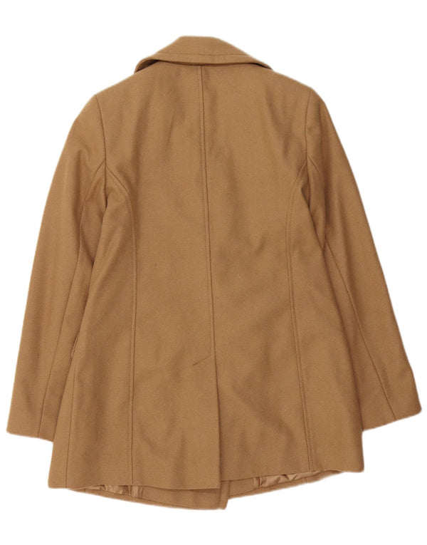 Monsoon Womens Pea Coat UK 10 Lille brun uld