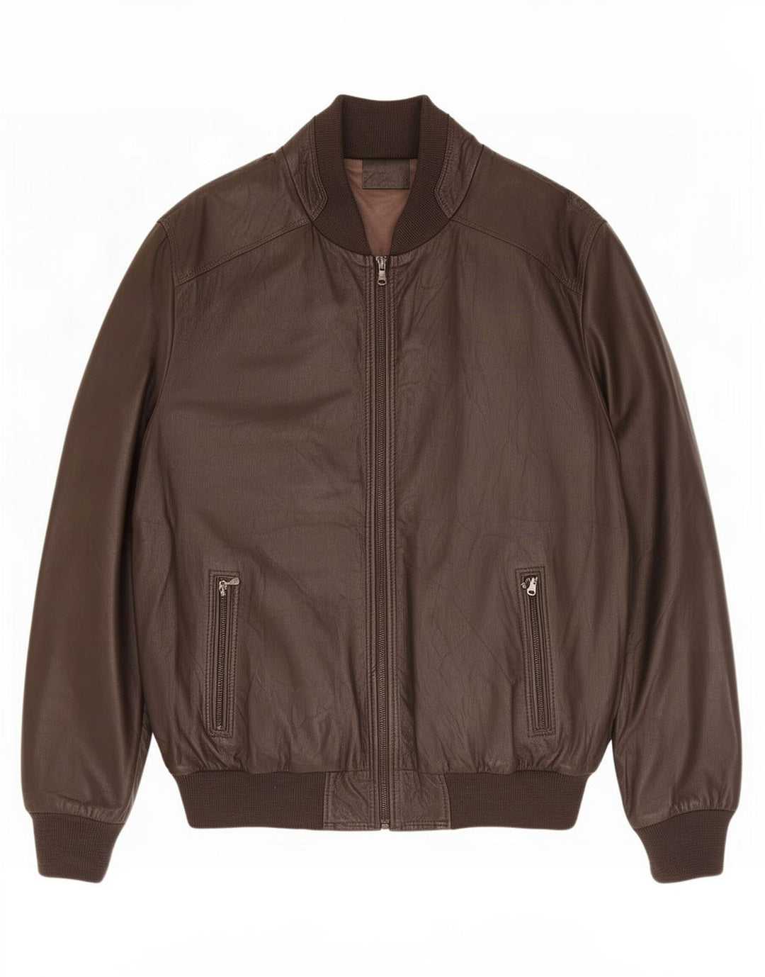 Geaca de piele vintage pentru barbati IT 60 5XL maro