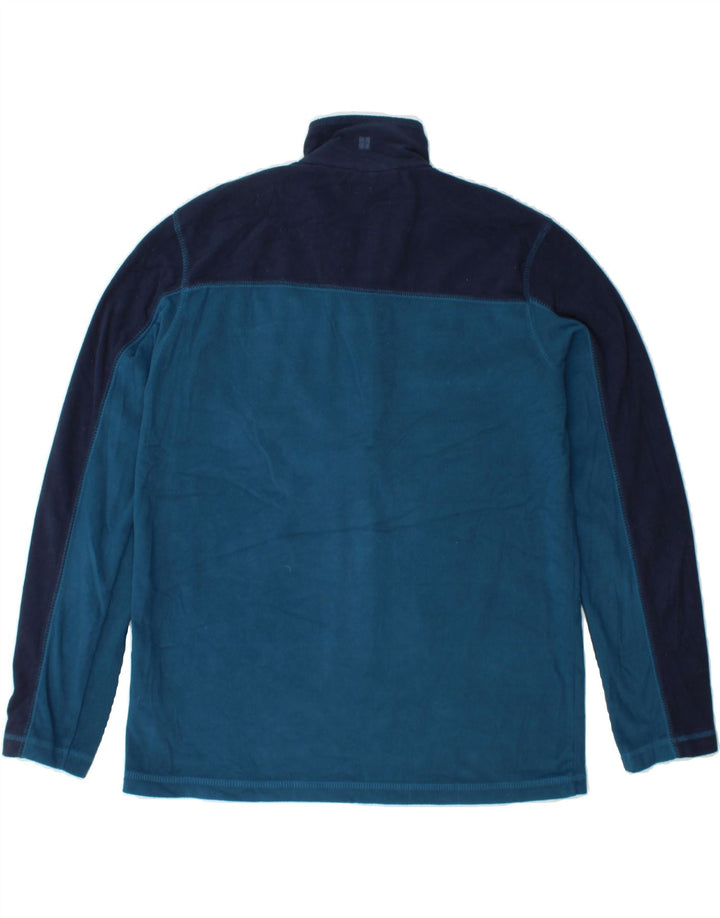 MOUNTAIN WAREHOUSE Mens Zip Neck Fleece Jumper Small Blue Colourblock Vintage Mountain Warehouse and Second-Hand Mountain Warehouse from Messina Hembry 