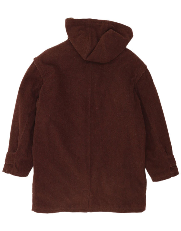 Vintage Mens Hooded Duffle Coat UK 40 Large Brown