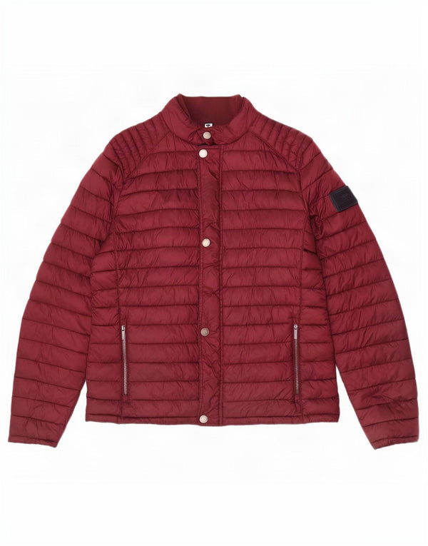 Fynch Hatton Mens Casual Fit Padded Jacket UK 38 Medium Burgundy Nylon