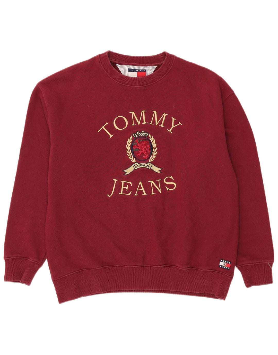 Tommy Hilfiger Sweat-shirt graphique pour homme en coton bordeaux moyen