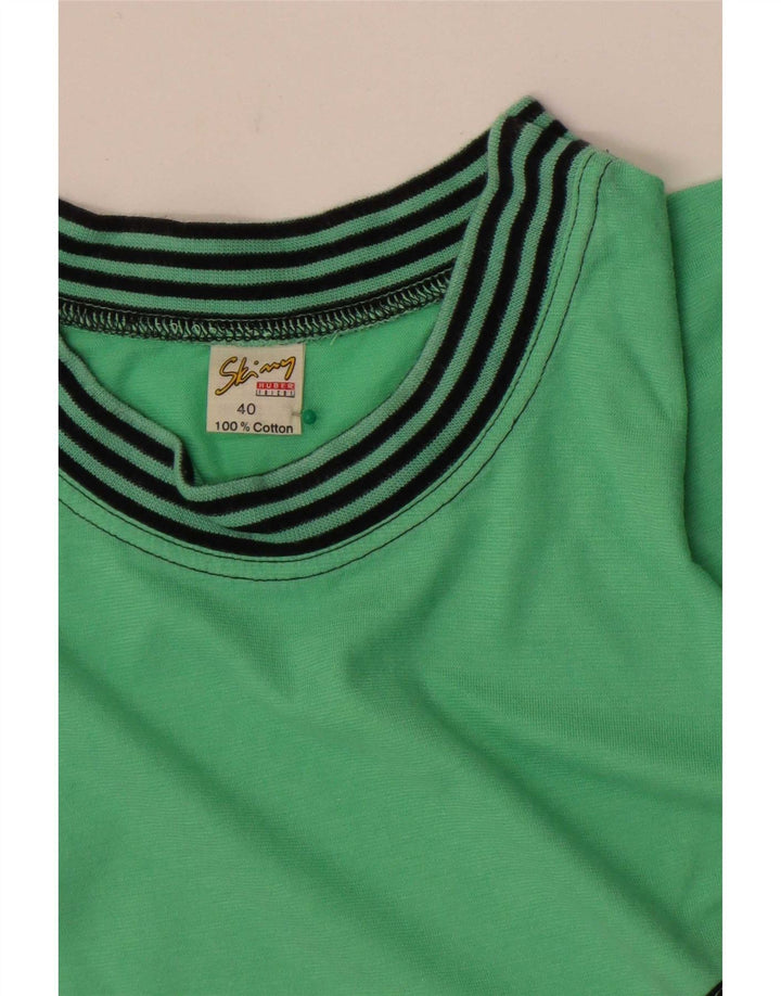 Huber Womens Sweatshirt Jumper EU 40 Medium Green Colourblock Retro