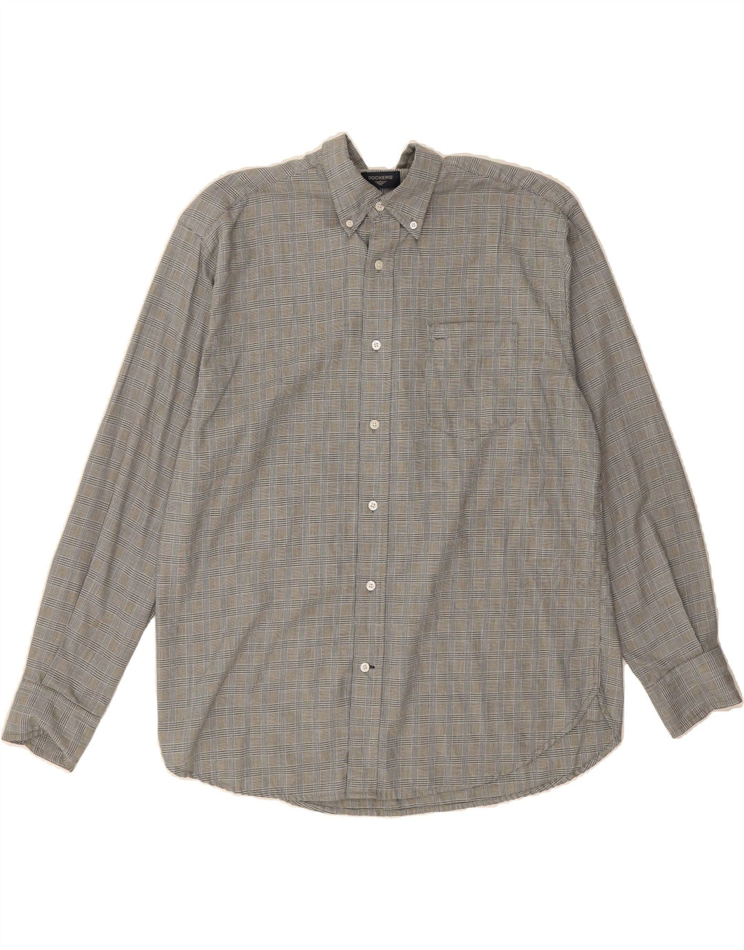 DOCKERS Mens Shirt Large Grey Check Vintage Dockers and Second-Hand Dockers from Messina Hembry 