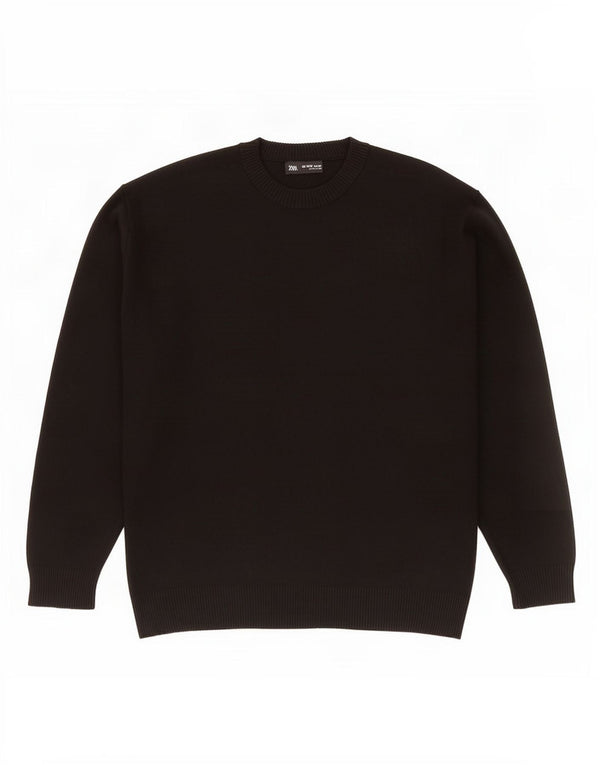 Zara Mädchen-Pullover mit Rundhalsausschnitt, 13–14 Jahre, schwarze Viskose