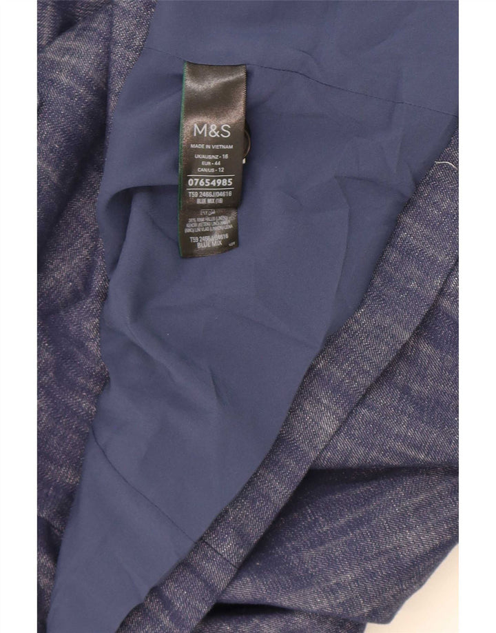 Marks & Spencer ženski sako sa 2 gumba UK 16 Veliki tamnoplavi pamuk