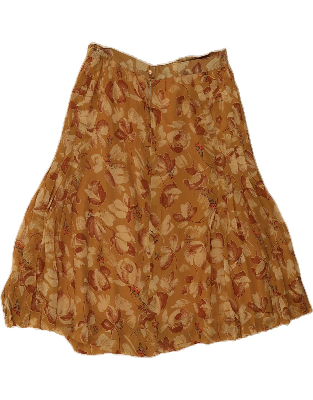 VINTAGE Womens A-Line Skirt W30 Medium Yellow Floral Vintage Vintage and Second-Hand Vintage from Messina Hembry 
