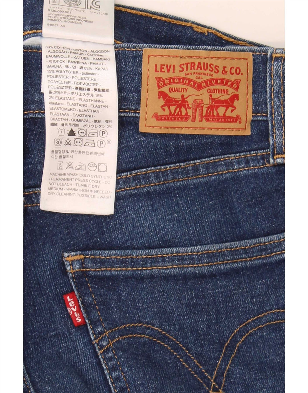 Levi's Womens Denim Shorts W25 XS Navy Blue Cotton