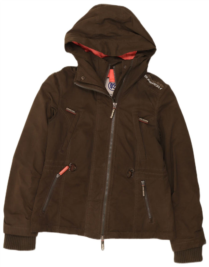 Superdry Chaqueta Cortavientos Con Capucha Para Mujer UK 44 Poliéster Caqui Mediano
