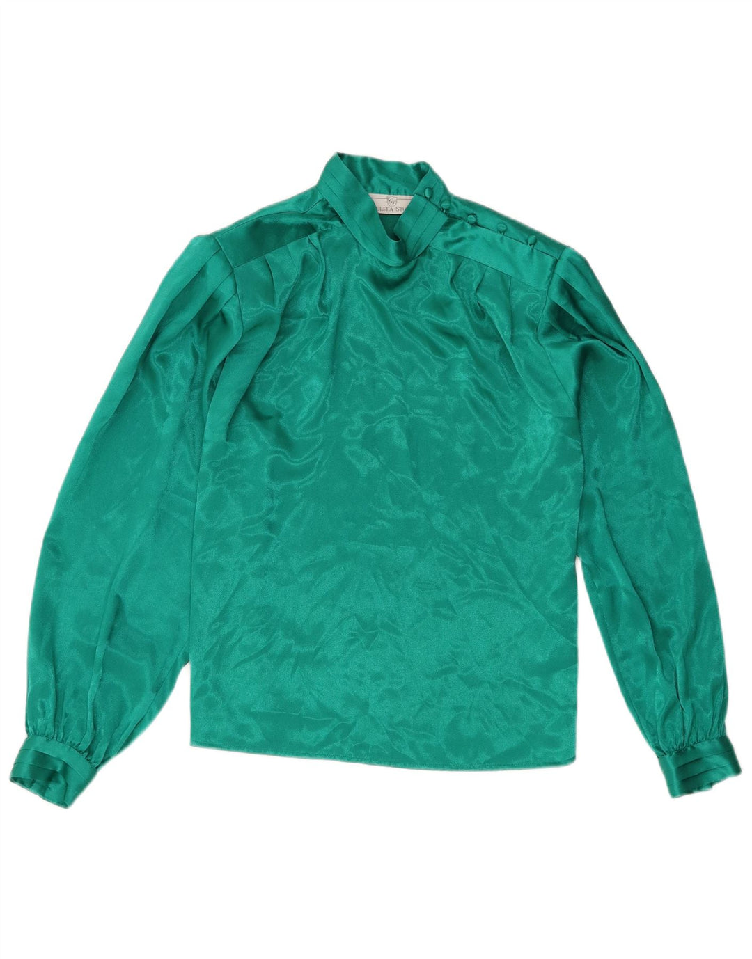 Chelsea Womens Long Sleeve Blouse Top US 6 Medium Green Polyester