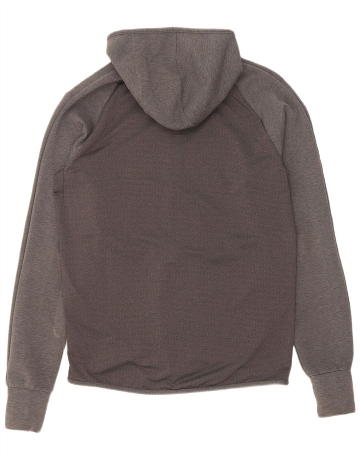 Adidas Pull à capuche zippé pour homme en coton gris moyen