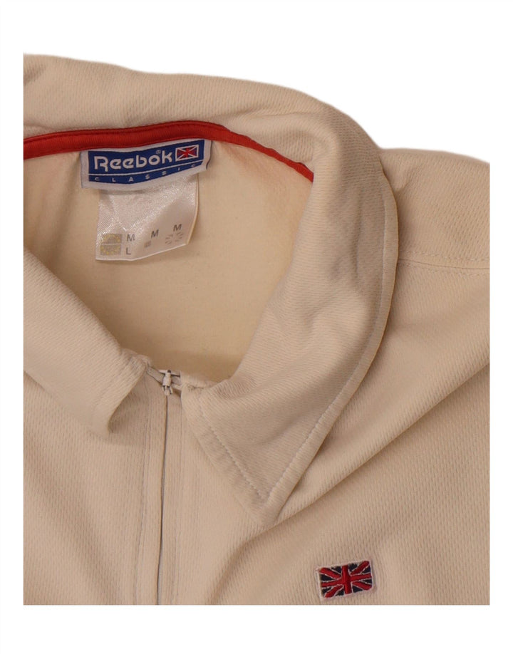 Reebok Mens Loose Fit Polo Shirt Medium Off White