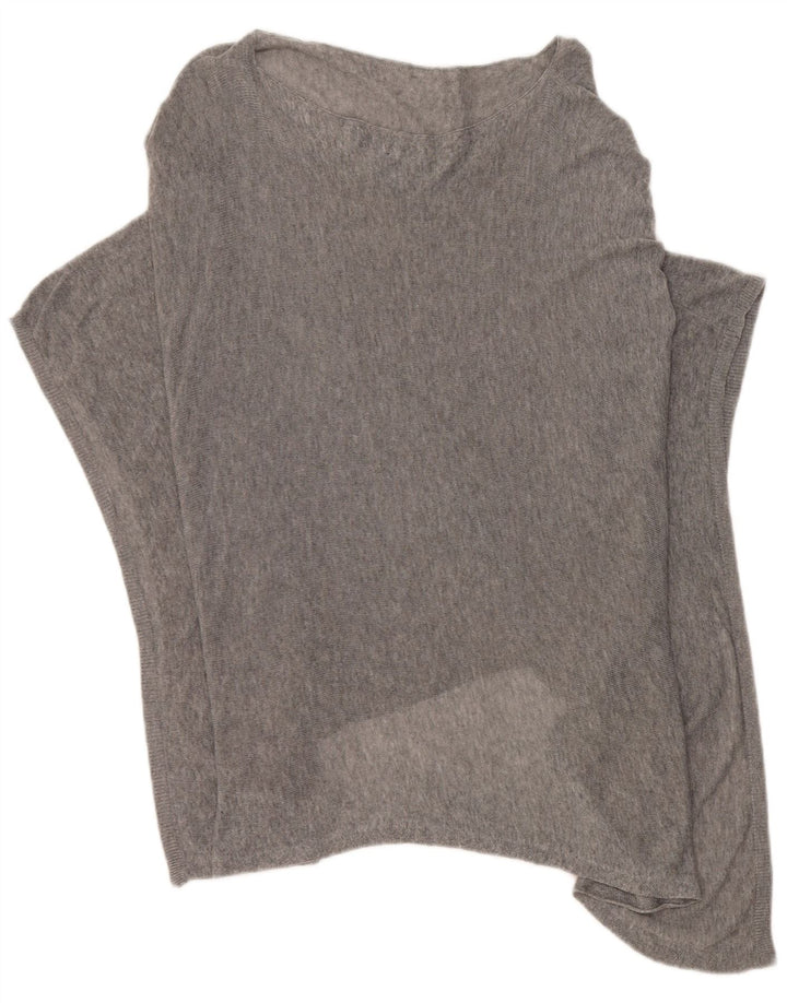 Stiksav Dame Poncho Jumper One Size Grå Flecked Lyocell