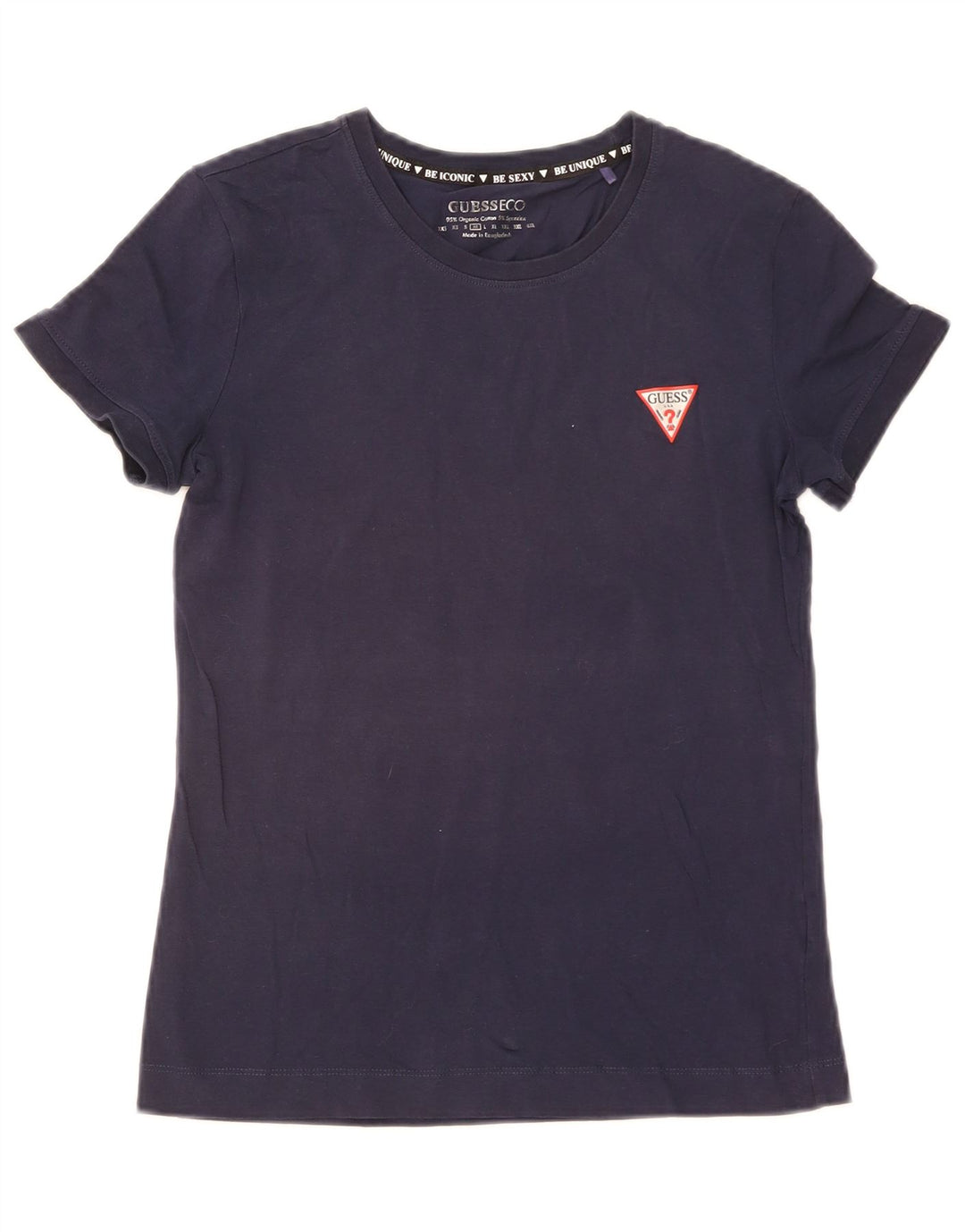 Guess Womens T-Shirt Top UK 12 Medium Navy Blue