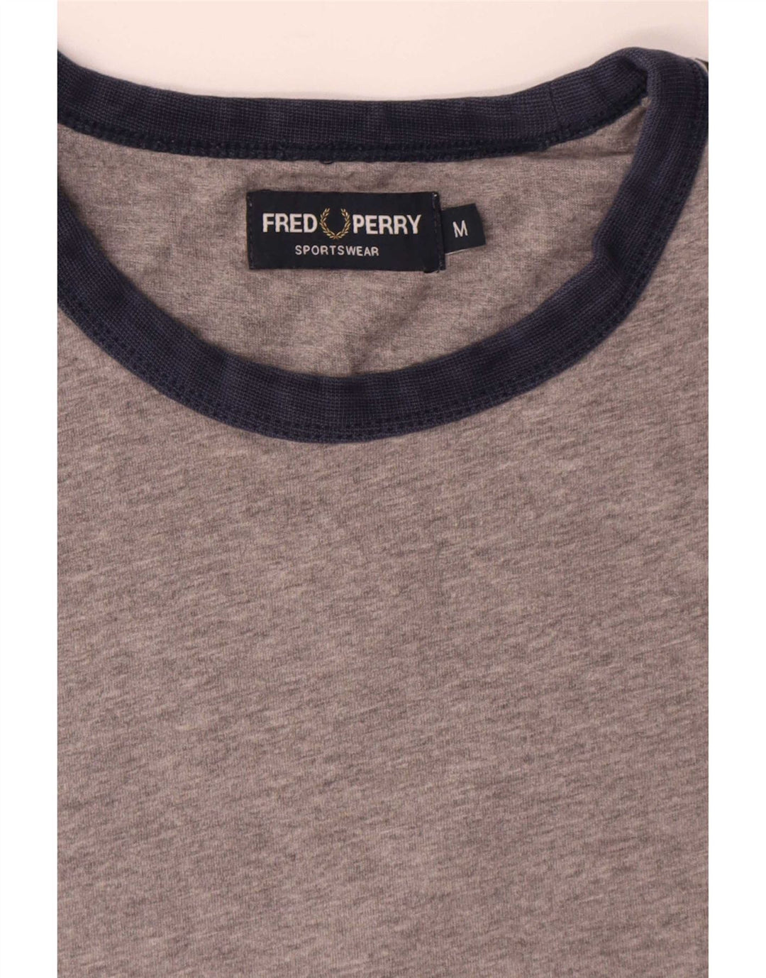 Fred Perry Mens Graphic T-Shirt Top Medium Grey Flecked Cotton