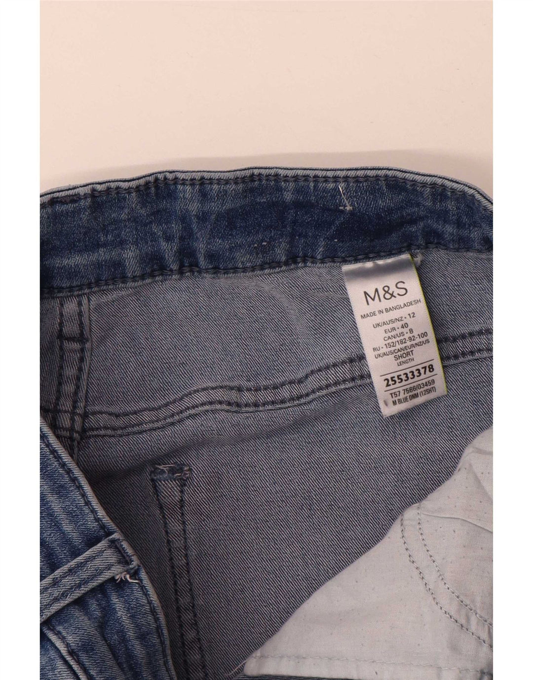 Marks & Spencer Womens Straight Jeans UK 12 Medium W30 L29 Blue Cotton