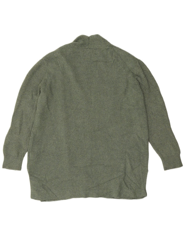 Marks & Spencer Dame Longline Åben Cardigan Sweater UK 16 Large Khaki
