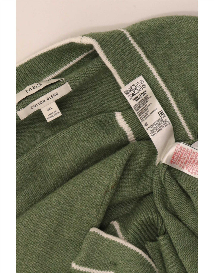 Pulover cardigan pentru bărbați Marks & Spencer, poliester verde 2XL