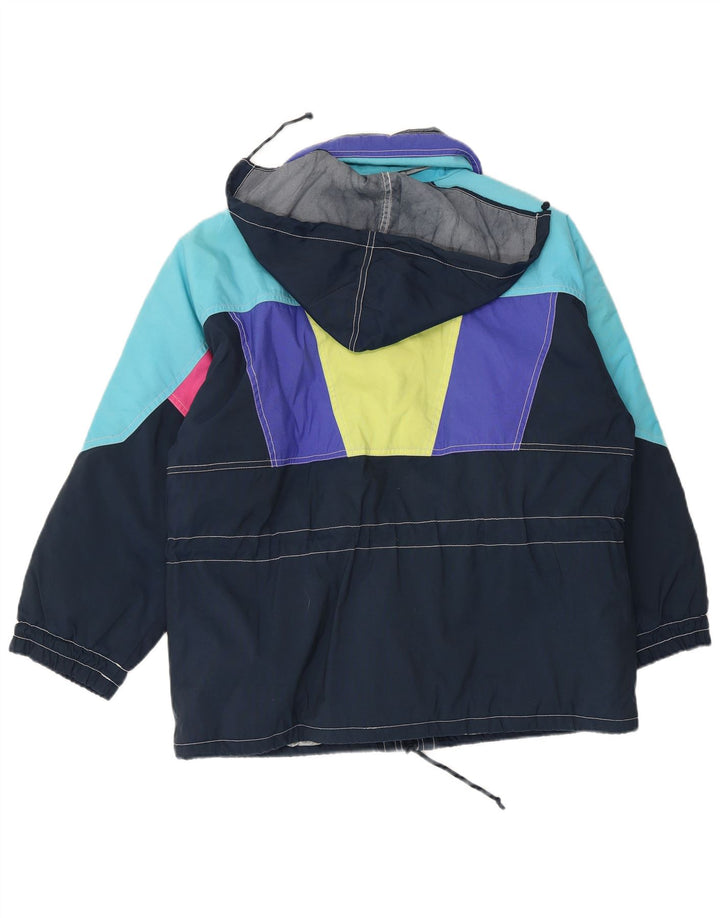Colmar Mens Hooded Ski Jacket UK 38 Medium Navy Blue Colourblock