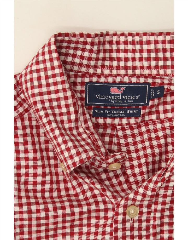 Vineyard Vines Mens Slim Fit Flannel Shirt Small Red Gingham Cotton