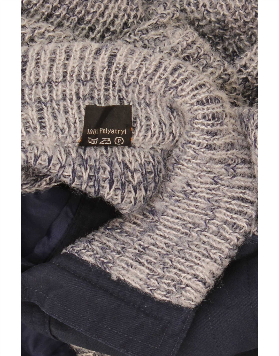 Mark Astor Mens Cardigan Sweater Small Navy Blue Flecked Polyacrylic