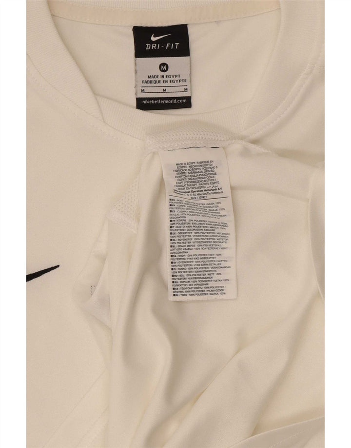Nike Mens Dri Fit T-Shirt Top Medium White Polyester