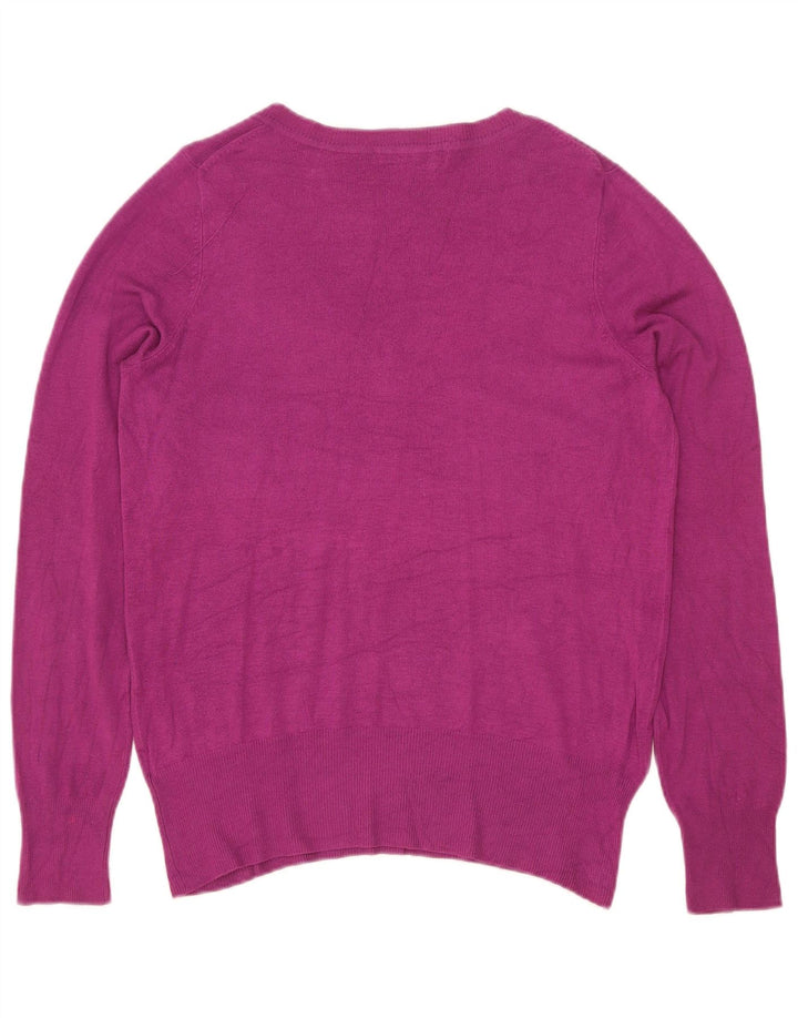 Maglione da donna con scollo a V Marks & Spencer UK 14 Viscosa marrone medio medio