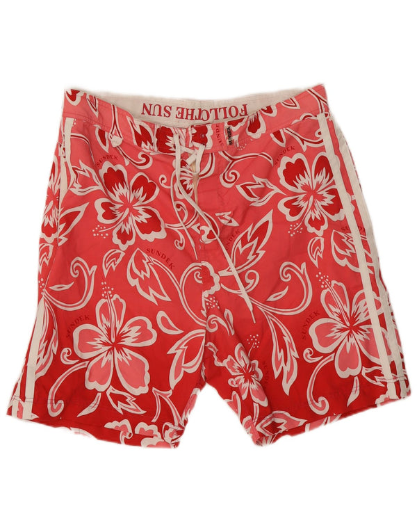 Sundek Mens Swimming Shorts Large Pink Floral