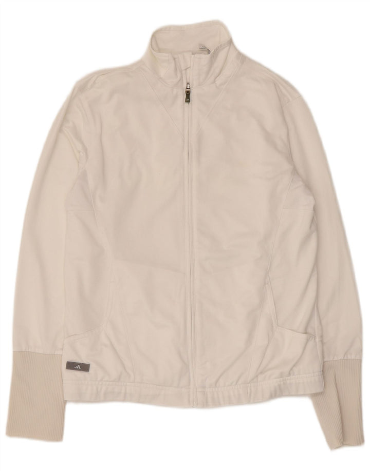 Adidas Womens Tracksuit Top Jacket UK 16 Large White Polyester