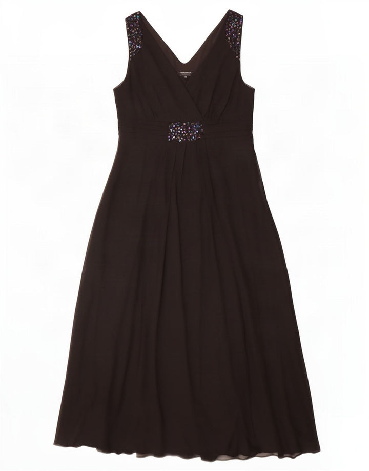 Debenhams Womens Sleeveless Maxi Dress UK 16 Large Black Polyester