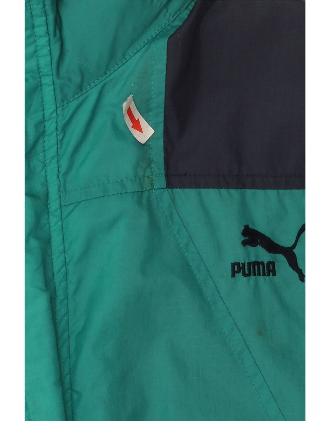 Męska kurtka przeciwdeszczowa Puma UK 36 Mały turkusowy nylon z blokami kolorów