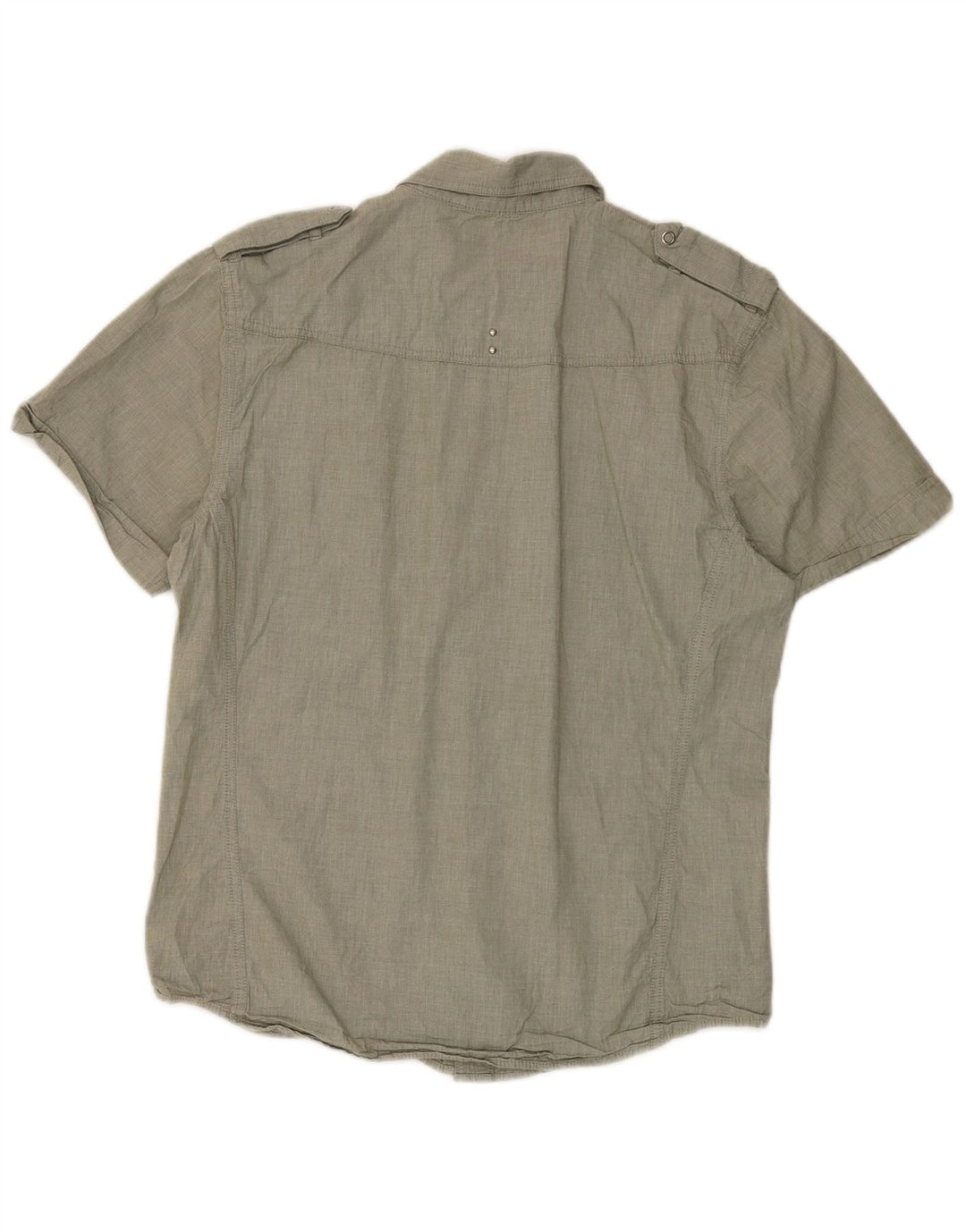Wrangler Mens Short Sleeve Shirt Large Green Cotton