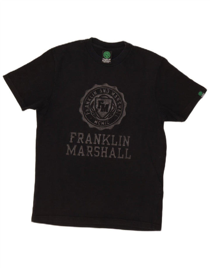 Ανδρικό γραφικό μπλουζάκι Franklin Marshall Top Small Black